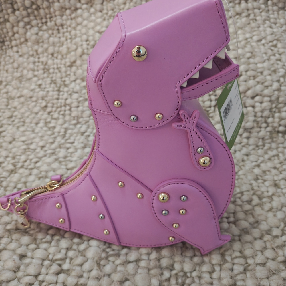 NWT Kate Spade Pink Dinosaur Clutch